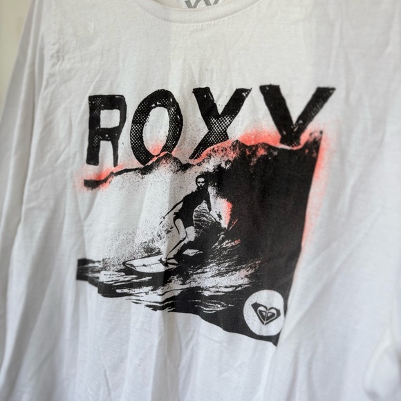 🎉4/30$🎉 Roxy White Long Sleeve Graphic Surf Tee - Size L - Picture 3 of 4